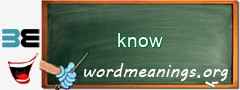 WordMeaning blackboard for know